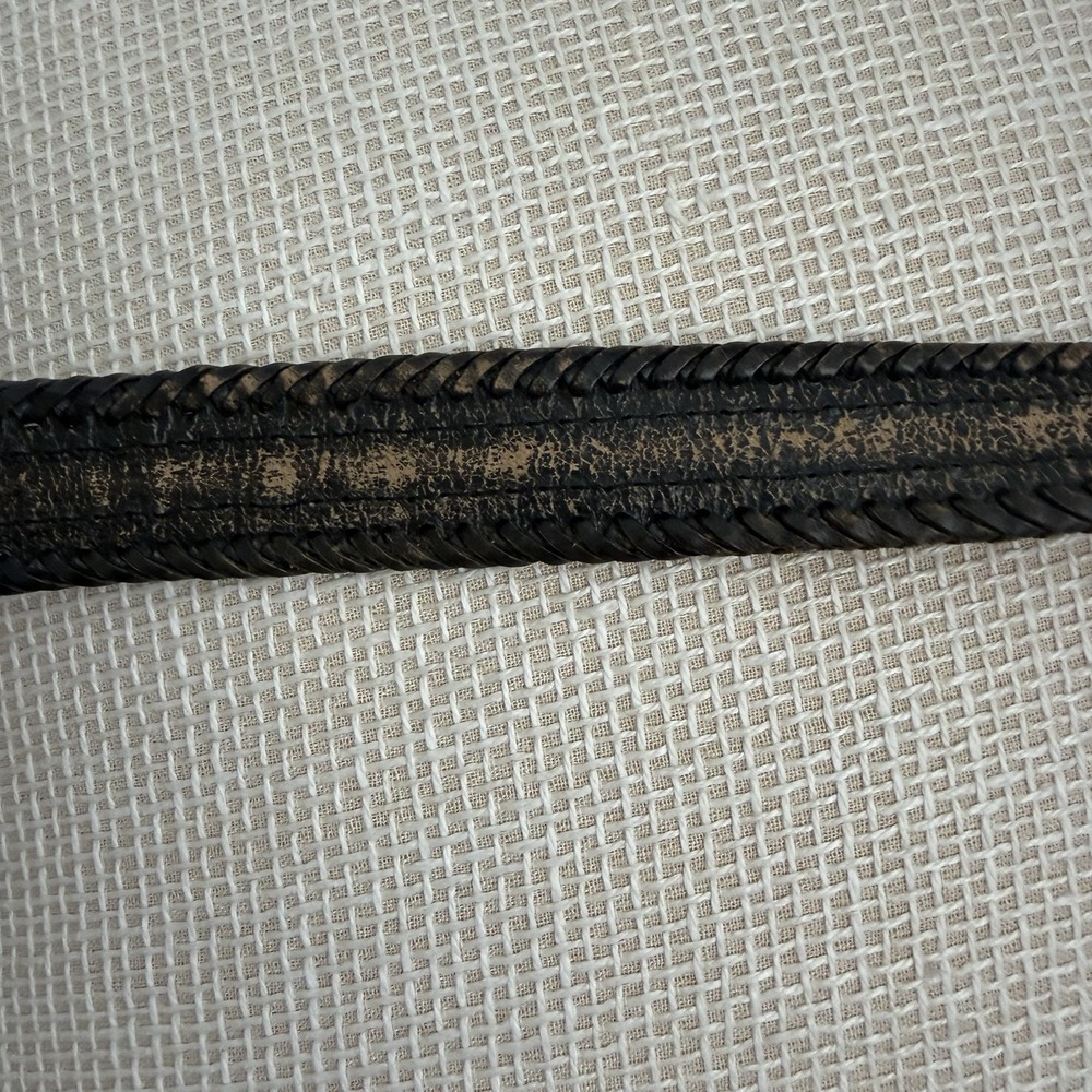 VTG Beaded Leather Belt Size 30 Southwestern Aztec Silver Buckle Country Western - Picture 8 of 16